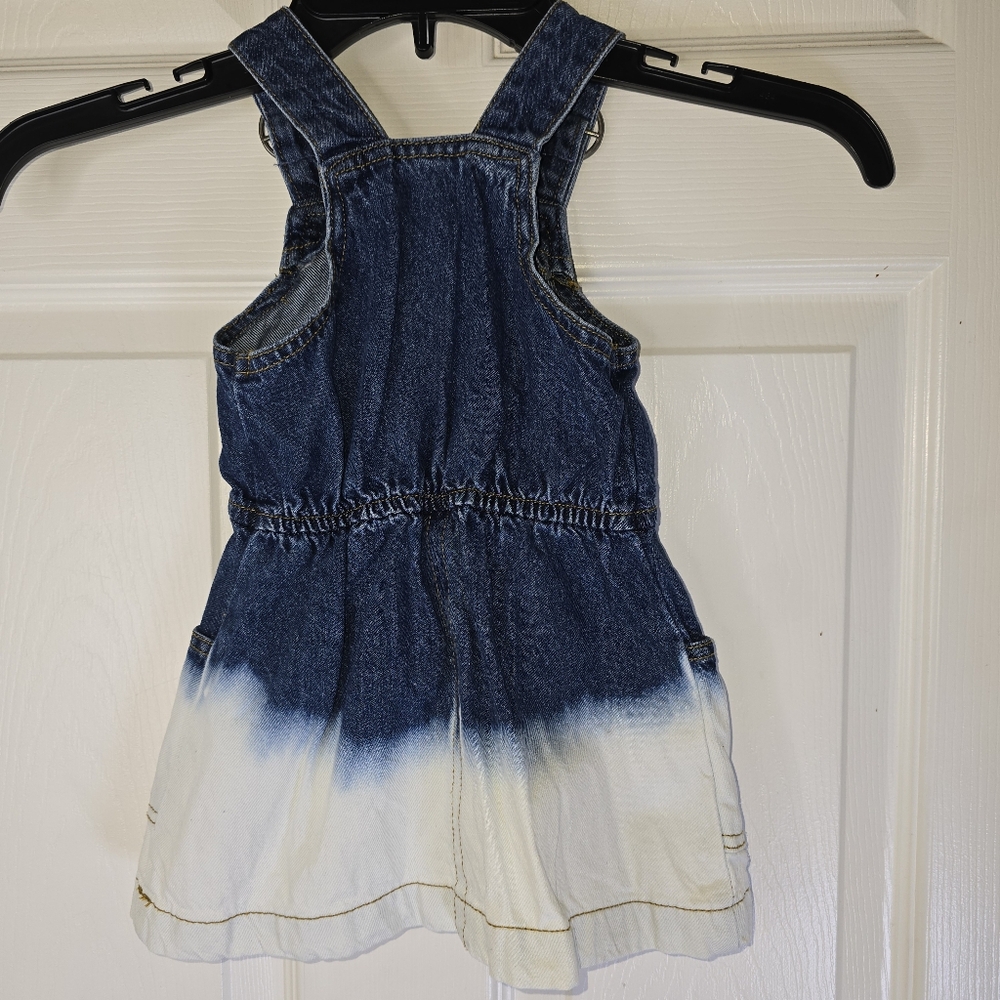 Denim Blue and White Girls Jumper Dress 7‎ For All Mankind 18mos - Picture 4 of 8